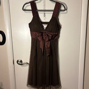 Elegant Brown Sleeveless Dress